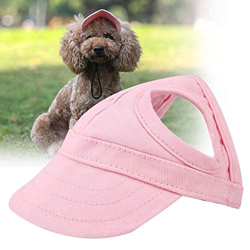Fdit Gorra de béisbol para mascotas, perro, gato, para exteriores, con tiras ajustables, para verano, viajes, deportes, paquete múltiple, color rosa