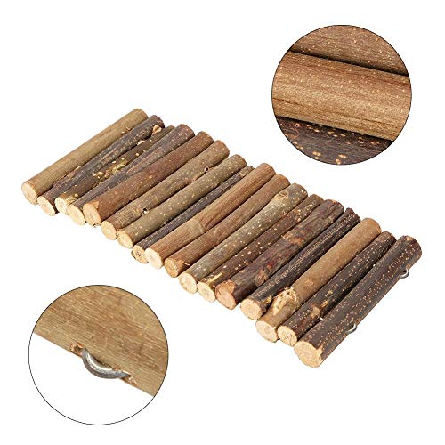 Fdit Puente de Escalera para Mascotas, de Madera, para hámster, Escalera de la Vida y Puente de suspensión, Juguete para Masticar para Reptiles, Ratones, roedores, Animales pequeños