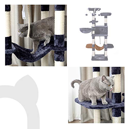 FEANDREA Árbol para Gatos, XXL, 164 cm, Gris Ahumado PCT087G01