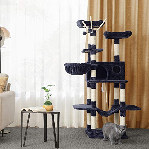 FEANDREA Árbol para Gatos, XXL, 164 cm, Gris Ahumado PCT087G01
