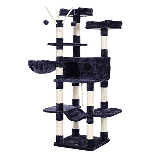 FEANDREA Árbol para Gatos, XXL, 164 cm, Gris Ahumado PCT087G01