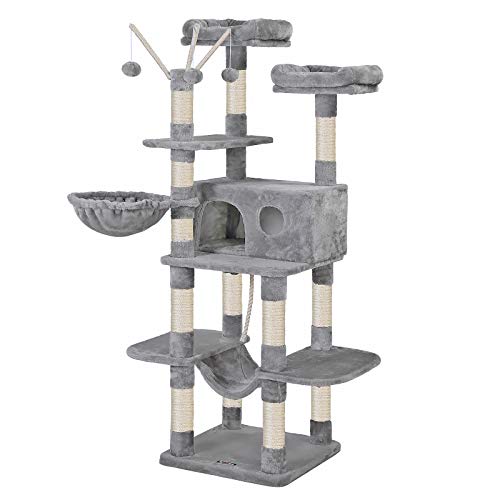 FEANDREA Árbol para Gatos, XXL, 164 cm, Gris Claro PCT087W01