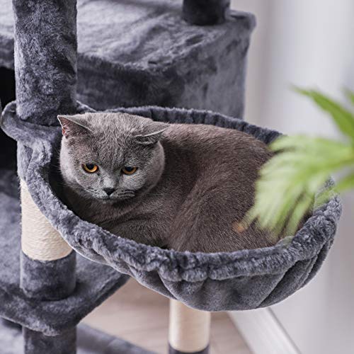 FEANDREA Árbol para Gatos, XXL,168 cm, Gris Ahumado PCT019G01