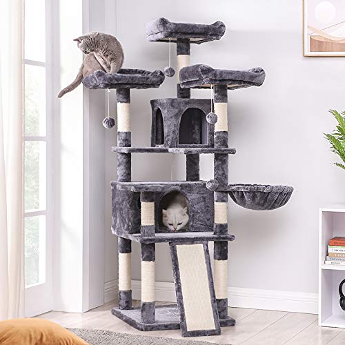 FEANDREA Árbol para Gatos, XXL,168 cm, Gris Ahumado PCT019G01