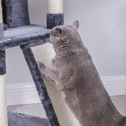 FEANDREA Árbol para Gatos, XXL,168 cm, Gris Ahumado PCT019G01