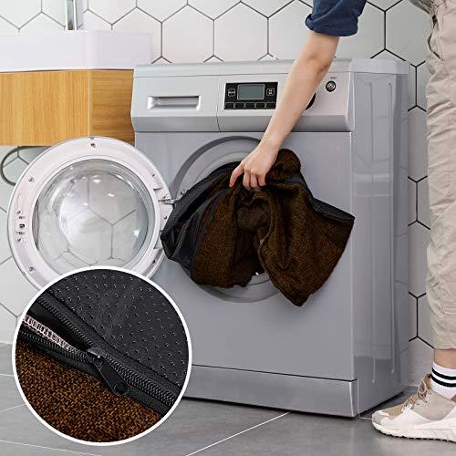 FEANDREA Cama para Perros, Sofá para Perros, Cesta para Perro Desmontable y Lavable a Máquina, Marrón, 90 x 75 x 25 cm PGW11CC