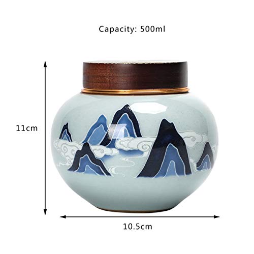 FEIJUN Urna De Cremación Mediana De Cerámica para Mascotas Y Cenizas Humanas Porcelana Craft-Holds Sello De Tapón De Rosca 11x10.5cm(Color:mi)