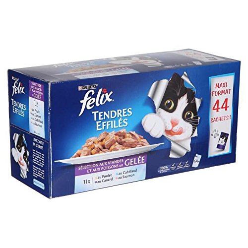 FELIX Tendres effilées en gelée de viandes et poissons - Toutes races - 4,4kg (x1) - Pour chat adulte