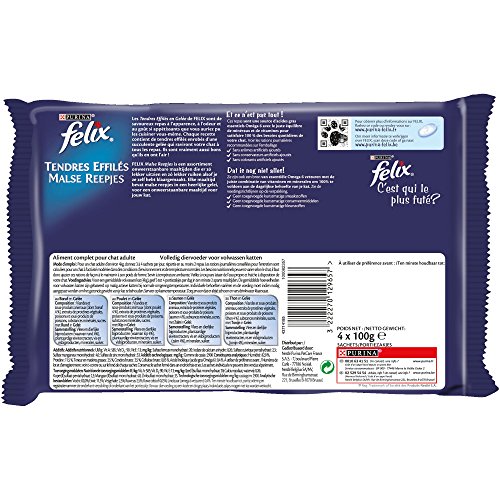 Felix Tiernos trozos en Salsa gelatinosa Comida para Gatos Adultos. Sabor y tamaño a Elegir.