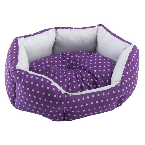Ferplast 82248099W2 Domino 50 - Cama para Perros y Gatos (algodón, 50 x 40 x 18 cm), Color Morado