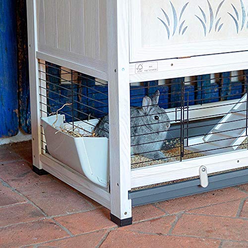Ferplast - Conejera Jaula para Conejos Cottage, conejera de Interior, Madera Resistente, Dos Pisos espaciosos, Accesorios incluidos, 107.5 x 61.5 x h 102 cm