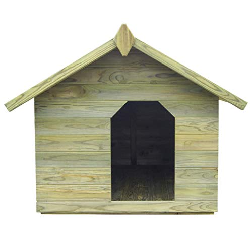 Festnight- Casa de Perros de Jardín 105,5 x 123,5 x 85 cm Verde
