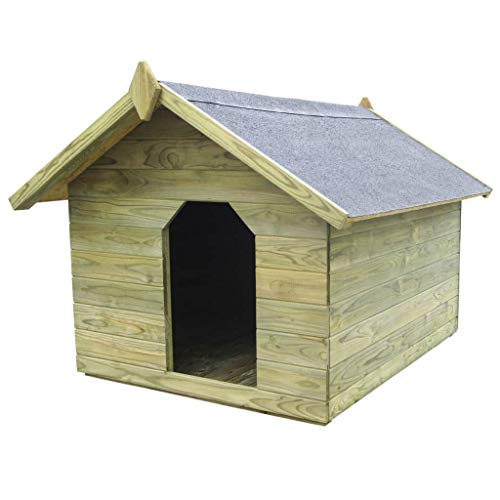 Festnight- Casa de Perros de Jardín 105,5 x 123,5 x 85 cm Verde