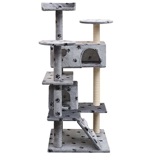 Festnight Rascador para Gatos Escalador para Gatos Gris 67 x 67 x 125 cm (Longitud x Anchura x Altura)