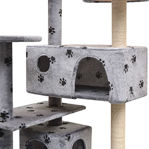 Festnight Rascador para Gatos Escalador para Gatos Gris 67 x 67 x 125 cm (Longitud x Anchura x Altura)