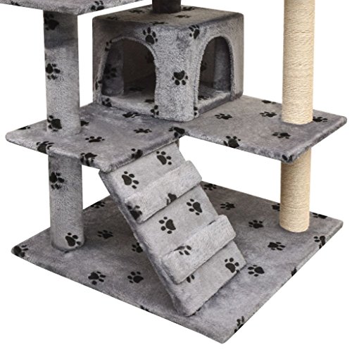 Festnight Rascador para Gatos Escalador para Gatos Gris 67 x 67 x 125 cm (Longitud x Anchura x Altura)