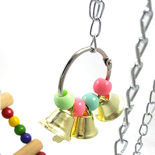 fifijuanC Juguetes de Columpio para pájaros, Hamster para pájaros, Puente, Columpio de Madera, Escalera para Mascotas pequeña, Plataforma para Loros, Juguete Gris Africano