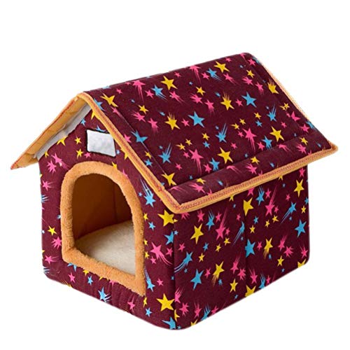 Flashing Casa Para Perros Casa Cálida Para Gatos Nido Para Mascotas Desmontable Para Pequeñas Villas Para Gatos De Tamaño Mediano Suministros Para Mascotas Casa Extraíble Y Lavable Para Todas Las Esta