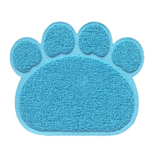 Fliyeong tapete de Arena para Gatos, Duradero, sin ftalatos, Resistente al Agua, atrapa la Arena de Boxand Catscatter Control Mats Soft on Kitty Paws Easy Clean Mats Blue Pet Supplies