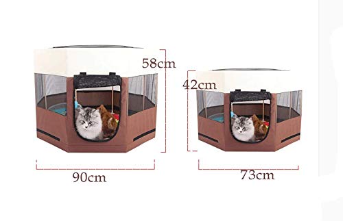 Floving Parque Infantil portátil Plegable para Mascotas Sala de partos Nido de Gato Sala de partos preñada para Gatos Tienda de Mascotas Cerrada Caja de Entrega (Pink-M)