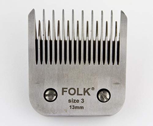 Folk Cabezal de Cuchilla Size 3 de la Serie A5 - Nº3 - De Corte Alto a 13mm Cuchilla Acero. Peluqueria Canina