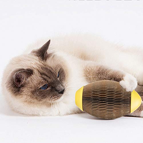 follwer0 Juguete de menta para gatos, bola de cartón para rascar, juguete interactivo para masticar, accesorio para gatos, gatitos, con diversión, juego para rascar
