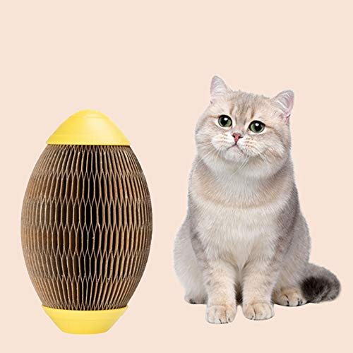 follwer0 Juguete de menta para gatos, bola de cartón para rascar, juguete interactivo para masticar, accesorio para gatos, gatitos, con diversión, juego para rascar