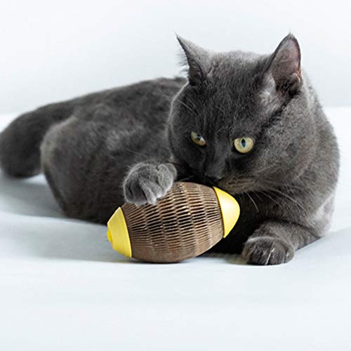 follwer0 Juguete de menta para gatos, bola de cartón para rascar, juguete interactivo para masticar, accesorio para gatos, gatitos, con diversión, juego para rascar