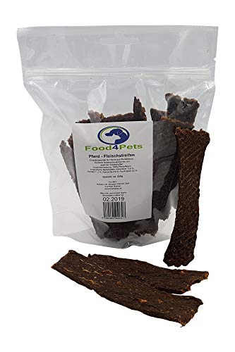 Food4Pets Tiras de carne para perros de carne de caballo, 250 g, deliciosas tiras para masticar para perros