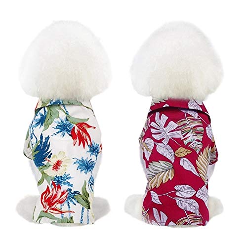 For Mascotas Ropa de Verano la Playa de Hawaii impresión Ocasional de la Camisa de Viaje for Mascotas Ropa cómoda para Perros (Color : Red, Size : X-Large)