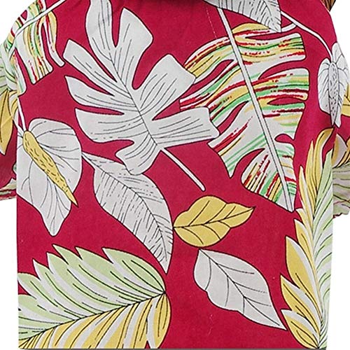 For Mascotas Ropa de Verano la Playa de Hawaii impresión Ocasional de la Camisa de Viaje for Mascotas Ropa cómoda para Perros (Color : Red, Size : X-Large)