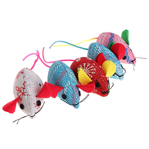 Forgun 5pcs Gato Juguetes Navidad Ratón Catnip Mascotas Gatito Teaser Interactivo Divertido Suministro
