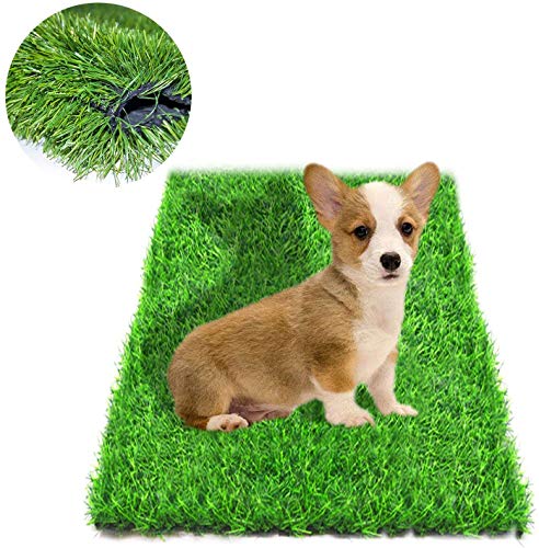 Fortune-star tapete de césped artificial para perros, tapete para césped y tapete para interior y exterior, tapete con agujeros de drenaje, césped falso para cachorro,decoración de césped
