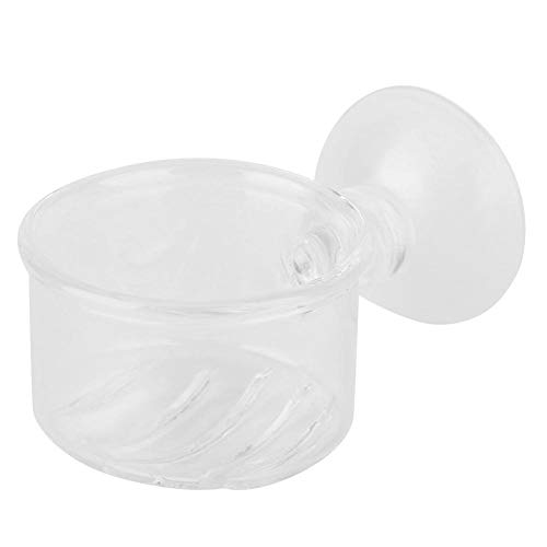 FOTABPYTITanque súper Blanco Copa de succión Copa de alimentación de Gusanos Rojos, alimentador de Acuario, para pequeños Peces(Glass Gap Cup)