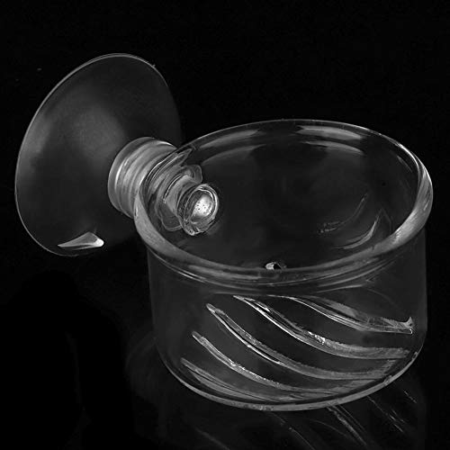 FOTABPYTITanque súper Blanco Copa de succión Copa de alimentación de Gusanos Rojos, alimentador de Acuario, para pequeños Peces(Glass Gap Cup)