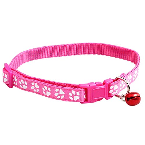 Fransande – Juego de 2 collares de gato ajustables con campana, collar para animal de compañía con estampado de fantasía, collar extraíble de liberación rápida para gatos (rosa y negro)