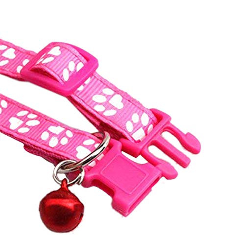 Fransande – Juego de 2 collares de gato ajustables con campana, collar para animal de compañía con estampado de fantasía, collar extraíble de liberación rápida para gatos (rosa y negro)