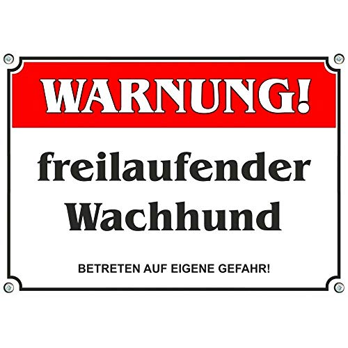 Freilaufender Watchdog – Póster de perro de seguridad, de metal para pared, decoración para perro casa