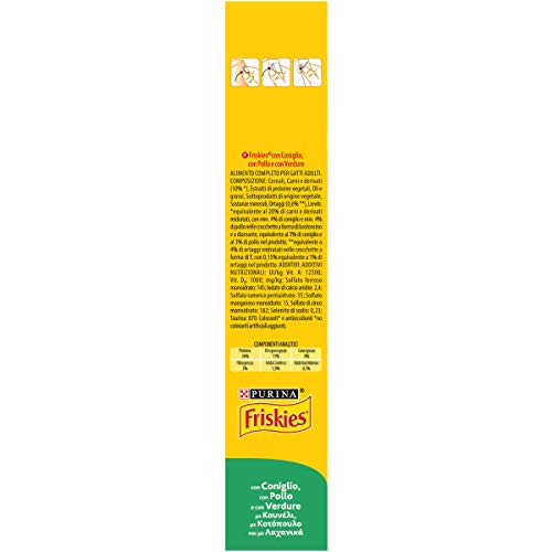 Friskies Adult pienso para el Gato, con Conejo, Pollo y Verduras aggiunte, 400 g – Paquete de 20 Unidades