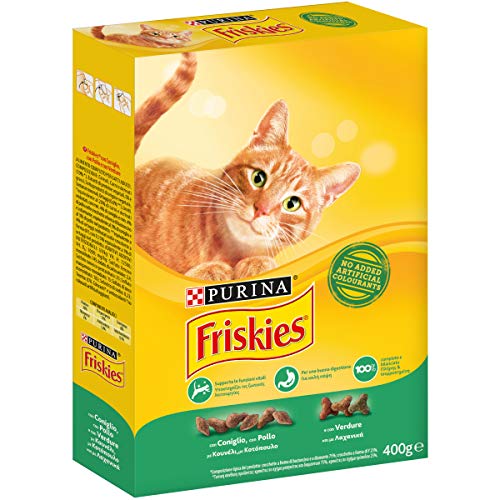 Friskies Adult pienso para el Gato, con Conejo, Pollo y Verduras aggiunte, 400 g – Paquete de 20 Unidades