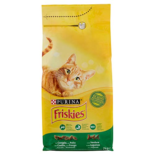 Friskies - Pienso para Gatos con Conejo, Pollo y Verduras añadidas, 2 kg