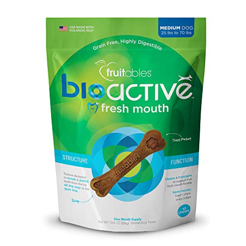 Fruitables Bioactivo Feshmouth Dental Chews Para Perros Medianos - Pack 10 1 Unidad 285 g