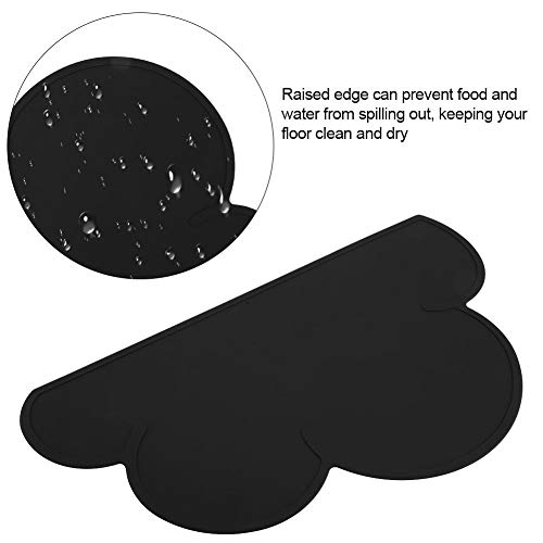 FTVOGUE Impermeable Lindo Forma de Nube Aumento del Borde Alimento para Mascotas Plato Cuenco Estera Cachorro de Perro Comida de Silicona Agua Agua Mantel(02)