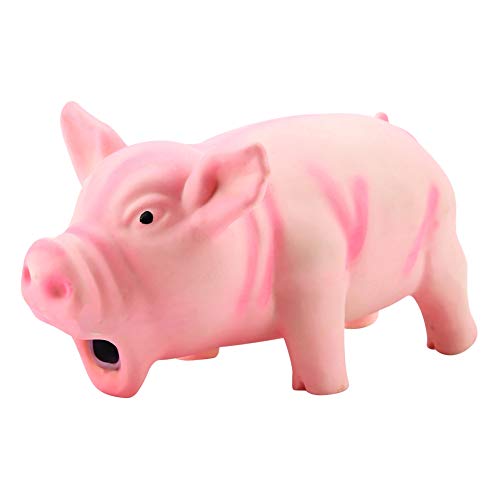 FTVOGUE Juguete para Masticar Perros Lindo Cerdo Que gruñe Juguetes de Masticar para Perros de látex chillones para Cachorros de Perro(01)