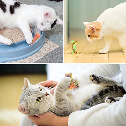 Fulushou 25 Piezas Juguete de Resorte para Gatos, Primavera Muelles en Espiral de Plástico, Juguetes Coloridos de Gatos en Espiral, Juguete del Gato por Gato Gatito Mascotas, Color Aleatorio