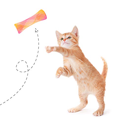Fulushou 25 Piezas Juguete de Resorte para Gatos, Primavera Muelles en Espiral de Plástico, Juguetes Coloridos de Gatos en Espiral, Juguete del Gato por Gato Gatito Mascotas, Color Aleatorio