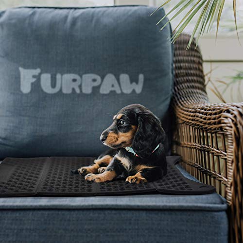 FurPaw Alfombra Gatos Arenero, Alfombrilla Mascotas Impermeable Fácil de Limpiar, Estera Arena para Gatos en Negro para Arenero Gatos Cubierto