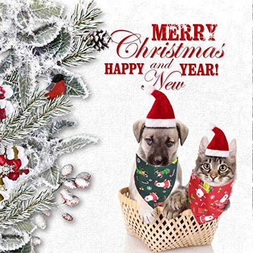 GABraden Pañuelo para perro con diseño de triángulo reversible, gorro de Papá Noel ajustable para perros