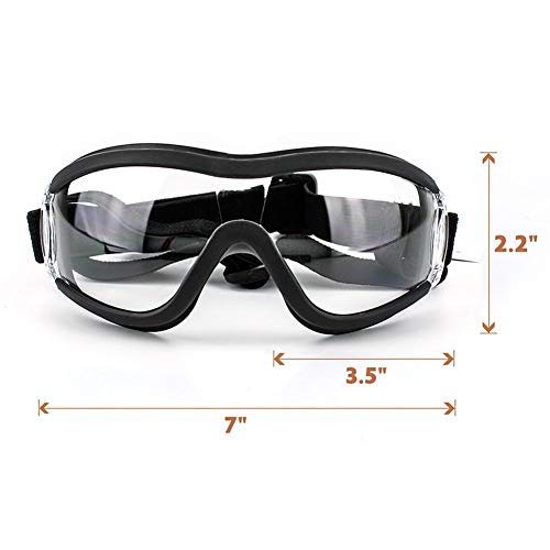 Gafas para perros Protección UV Sunglasse a prueba de viento Gafas de sol para perros a prueba de polvo Protección para los ojos con correa ajustable para perros medianos o grandes