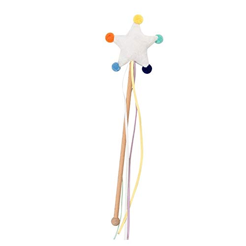 Gaodpz PP algodón Headliner Gato sospechoso Palo Hecha a Mano del Gato Juguete for Mascotas Suministros Gato Interactivo Wand (Color : Five-Pointed Star)